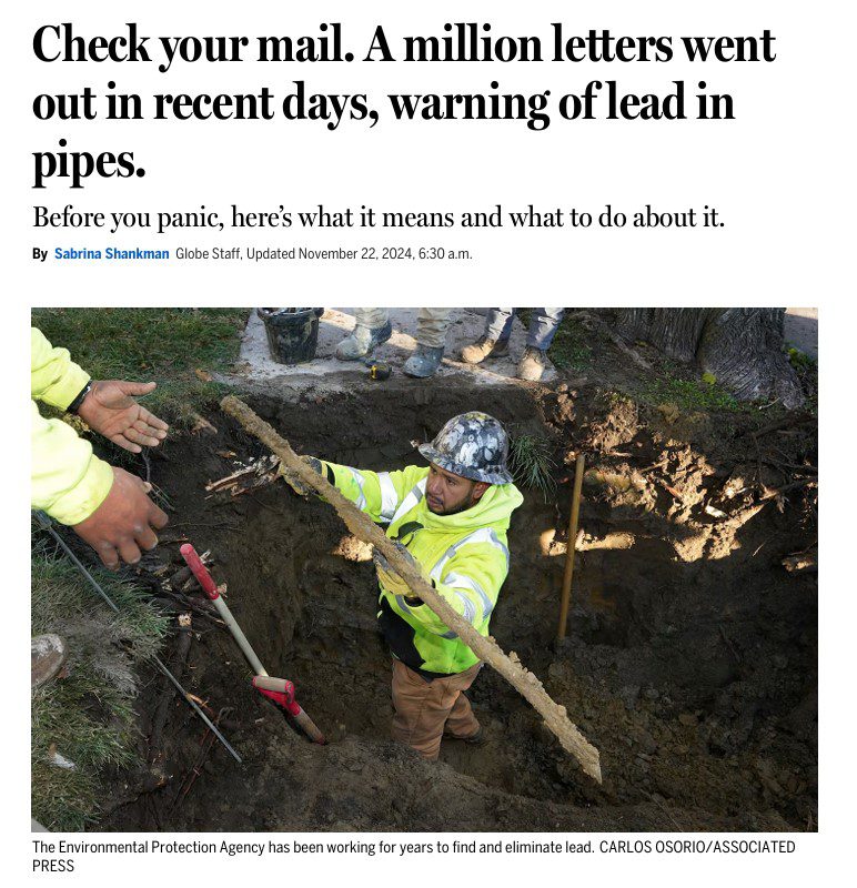 check your mail lead in pipes